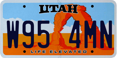 UT license plate W954MN