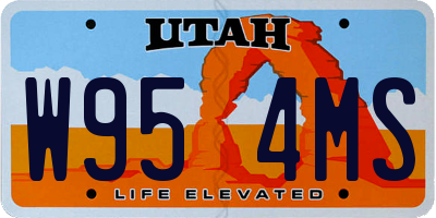 UT license plate W954MS