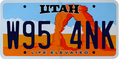 UT license plate W954NK