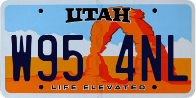 UT license plate W954NL