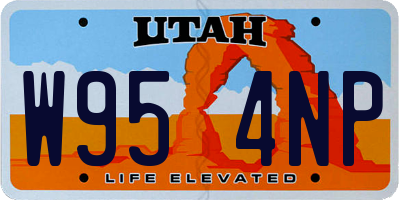 UT license plate W954NP