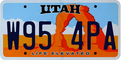 UT license plate W954PA