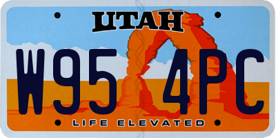 UT license plate W954PC