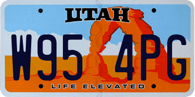 UT license plate W954PG