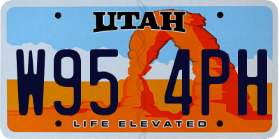 UT license plate W954PH