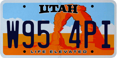 UT license plate W954PI