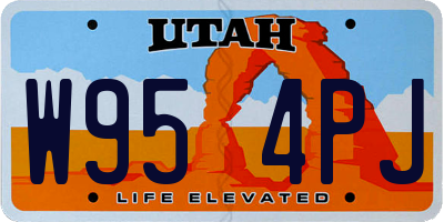 UT license plate W954PJ