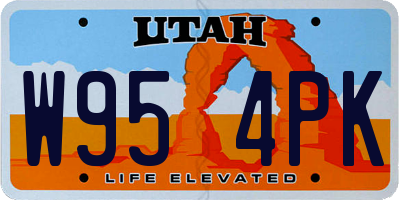 UT license plate W954PK