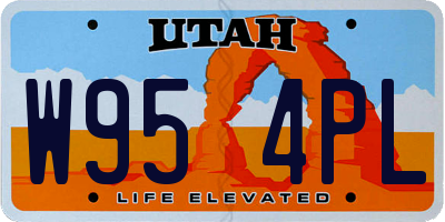 UT license plate W954PL