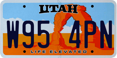 UT license plate W954PN