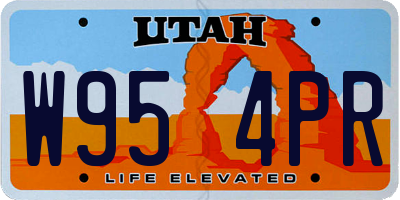 UT license plate W954PR