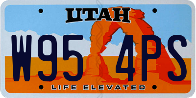 UT license plate W954PS