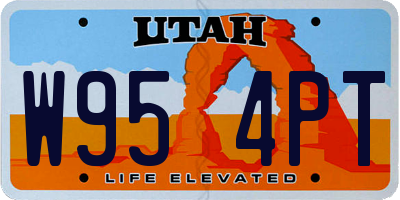UT license plate W954PT