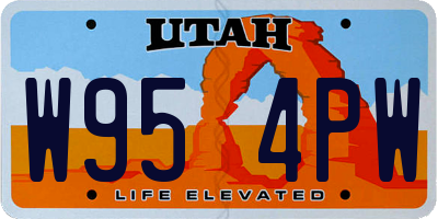 UT license plate W954PW