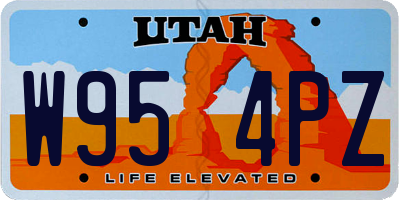 UT license plate W954PZ