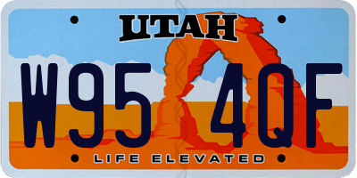 UT license plate W954QF
