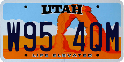 UT license plate W954QM