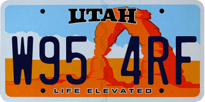 UT license plate W954RF