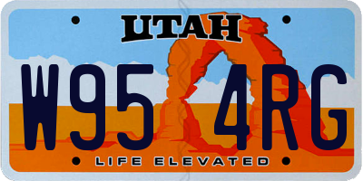 UT license plate W954RG