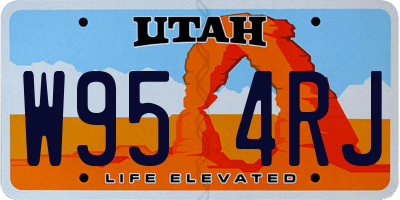 UT license plate W954RJ