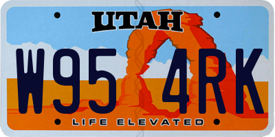 UT license plate W954RK
