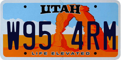 UT license plate W954RM
