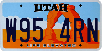 UT license plate W954RN