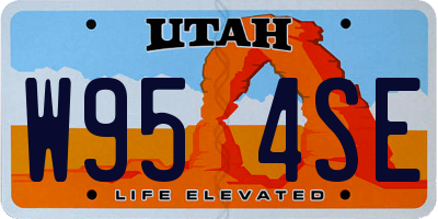 UT license plate W954SE