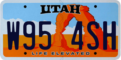 UT license plate W954SH