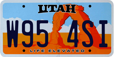 UT license plate W954SI