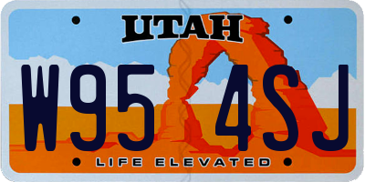 UT license plate W954SJ