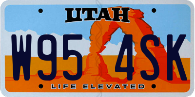 UT license plate W954SK