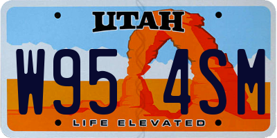 UT license plate W954SM