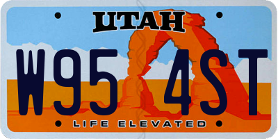 UT license plate W954ST