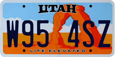 UT license plate W954SZ