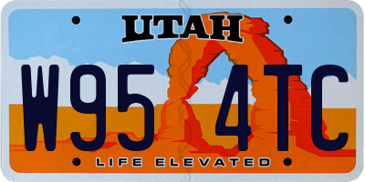 UT license plate W954TC
