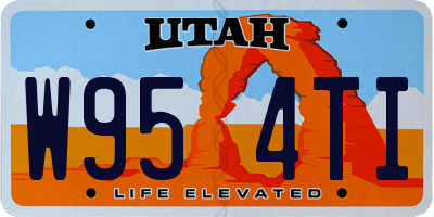 UT license plate W954TI