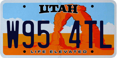 UT license plate W954TL