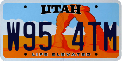 UT license plate W954TM