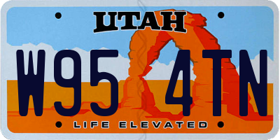 UT license plate W954TN