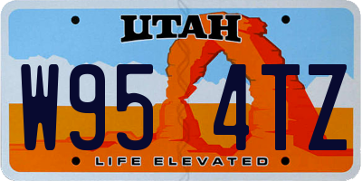 UT license plate W954TZ