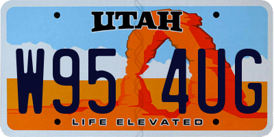UT license plate W954UG