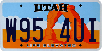UT license plate W954UI