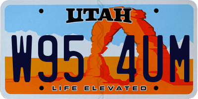 UT license plate W954UM