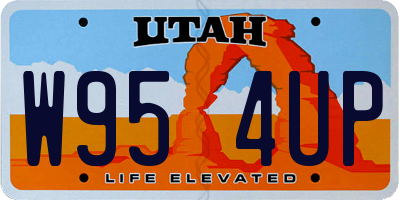 UT license plate W954UP
