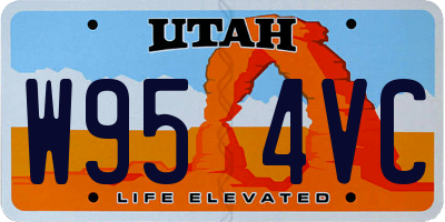 UT license plate W954VC