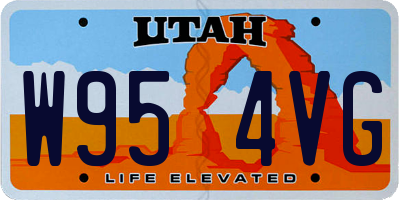 UT license plate W954VG