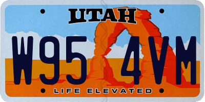 UT license plate W954VM