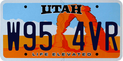 UT license plate W954VR