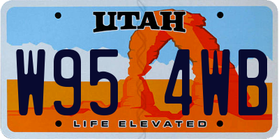 UT license plate W954WB